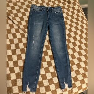 KanCan Distressed Skinny Jeans - Blue Wash